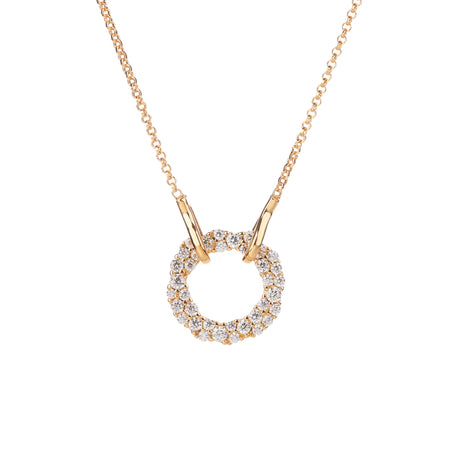925 Sterling Silver White Zirconia Necklace – Champagne Gold Plated - Kiira