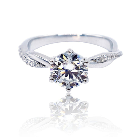 Twist Radiance Moissanite Ring - Kiira