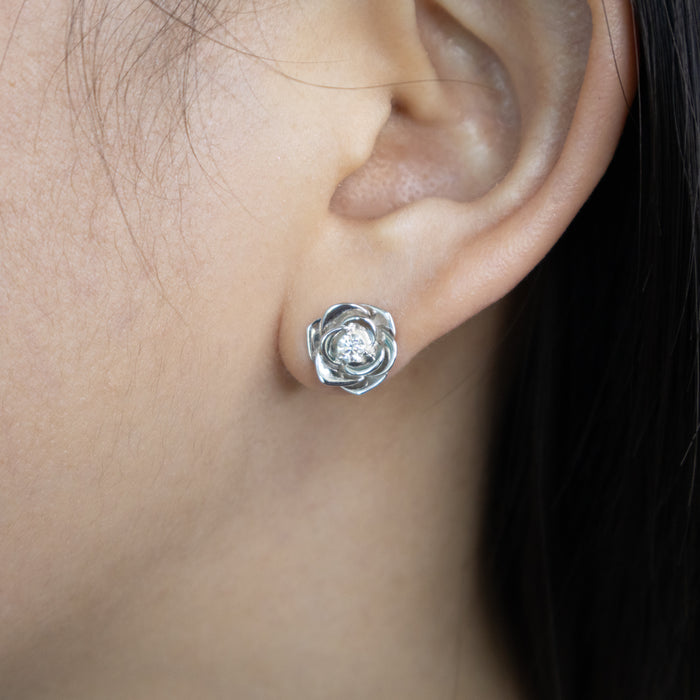 Bloom Moissanite Rose Studs - Kiira
